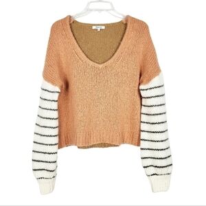 MADEWELL Balloon-Sleeve Pullover Sweater in Colorblock